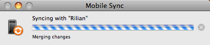 Things syncing on a Mac. It almost looks like it's spinning, doesn't it?