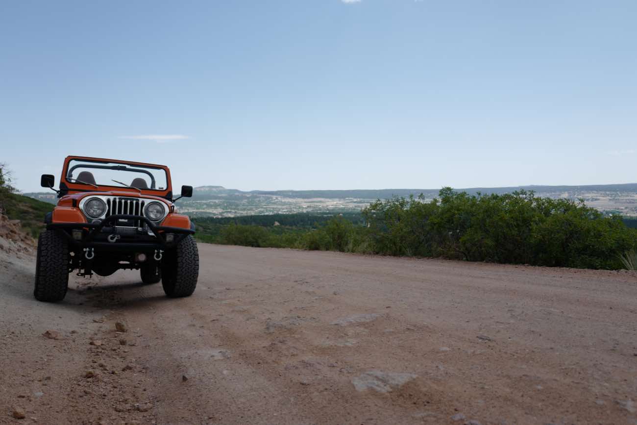 Orange Jeep CJ-7 in Colorado