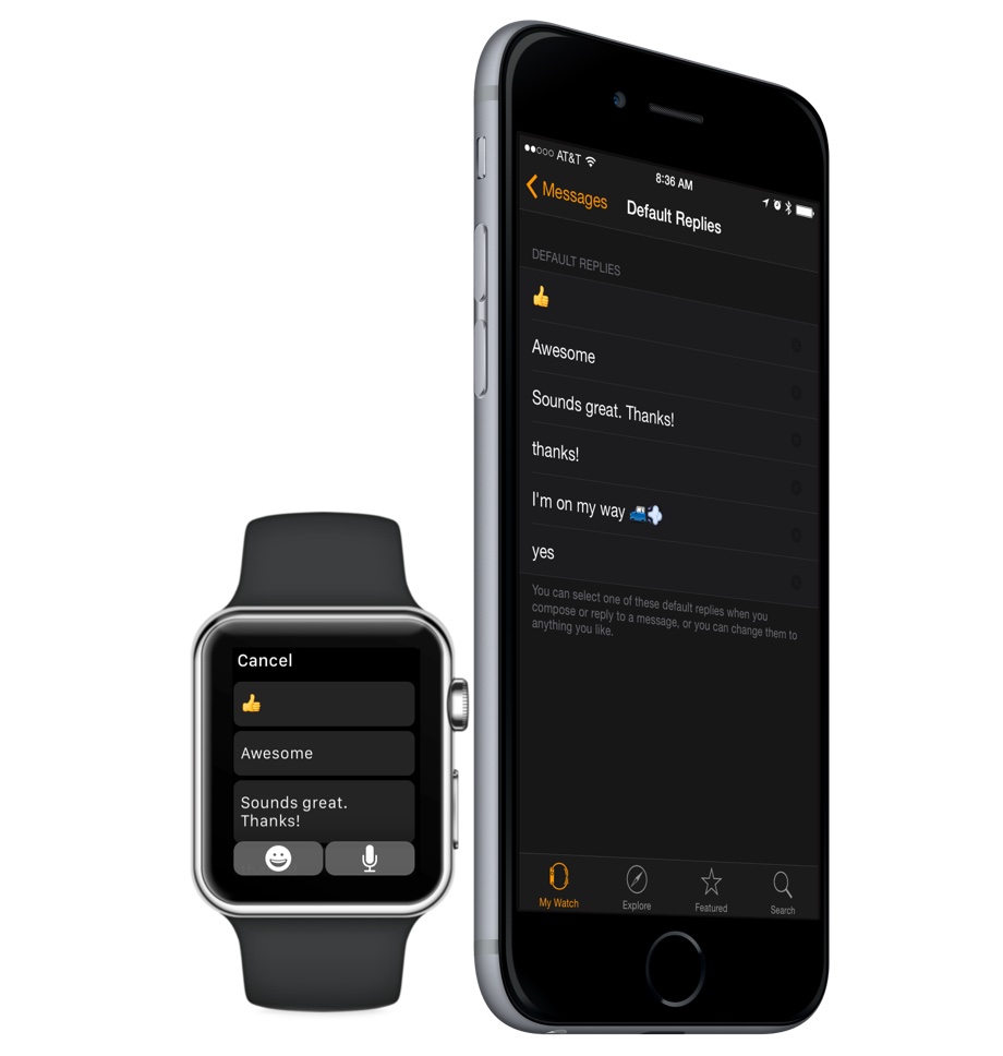 Customize your default text message replies on Apple Watch