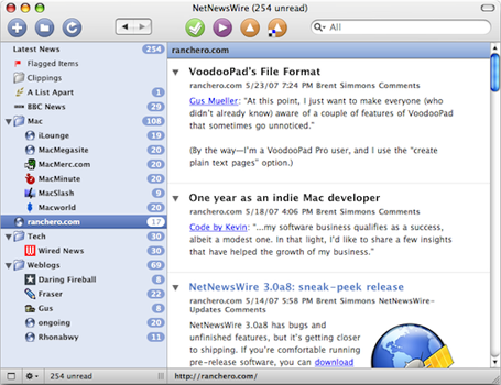 NetNewsWire 3.0 screenshot