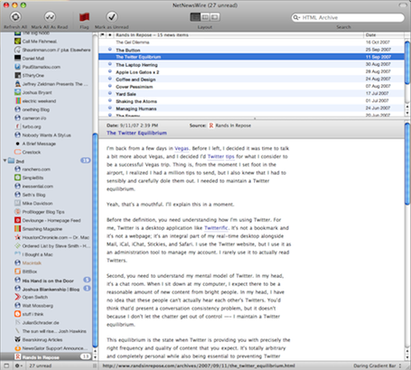 NetNewsWire 3.1 Screenshot
