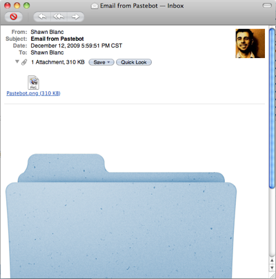 Pastebot - emailing a folder