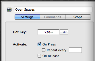 Quicksilver Hotkey for Spaces