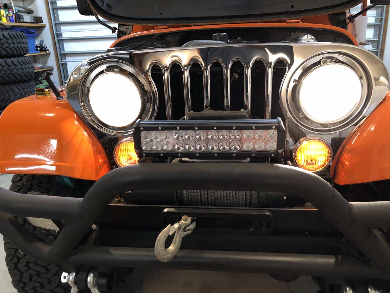 Jeep CJ-7 headlight and parking light installation
